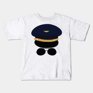 Capita's hat with glasses great for airline pilots Kids T-Shirt